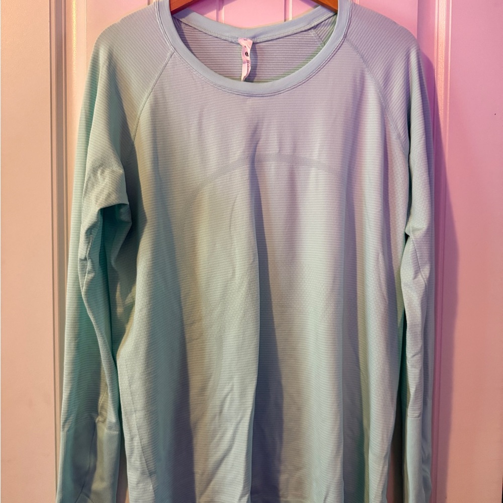 Lululemon Ideal Mint long sleeve swiftly hip length size 16